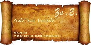 Zsákai Enikő névjegykártya